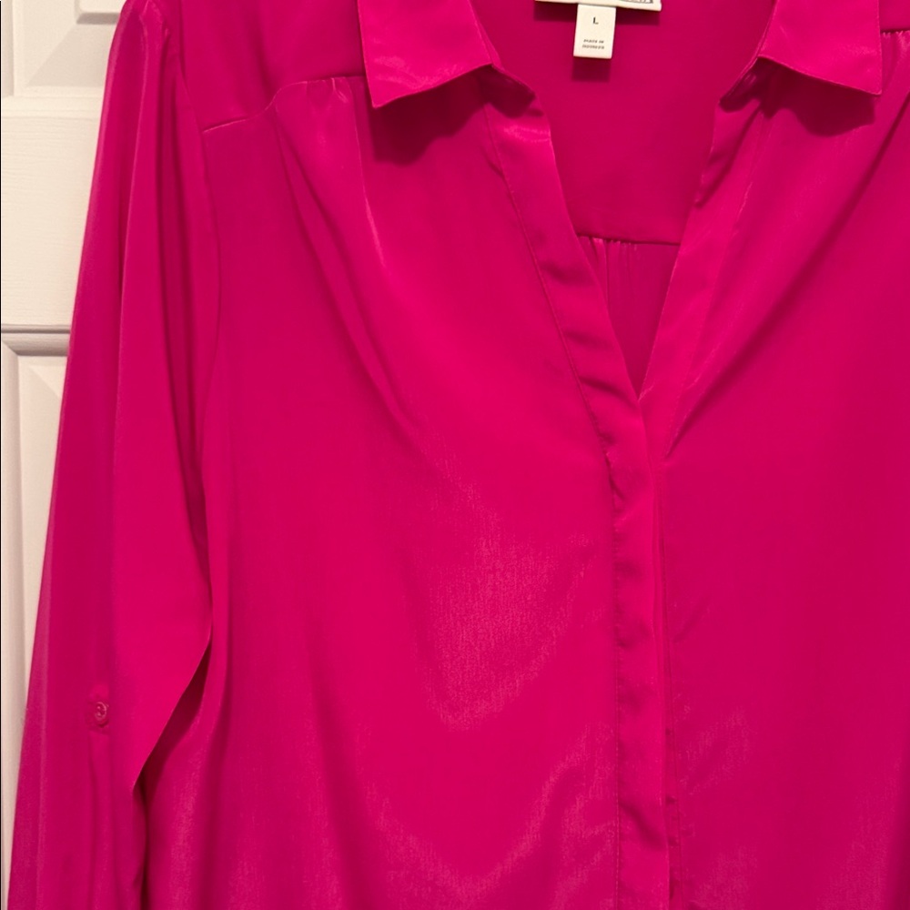 Fuchsia Button-Down Shirt - Picture 3 of 3